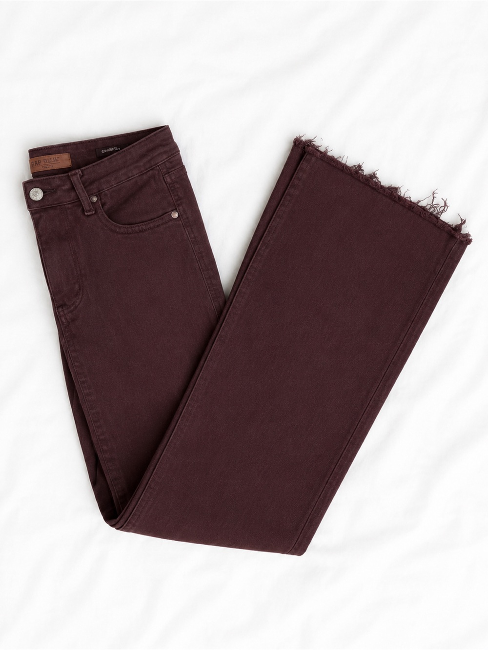 Judy Blue Jeans Women’s 7/28 Brown  Garment Dyed Raw Hem Flare
